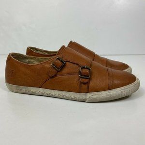 Frye Women's Brown Leather Casual Buckle Flats